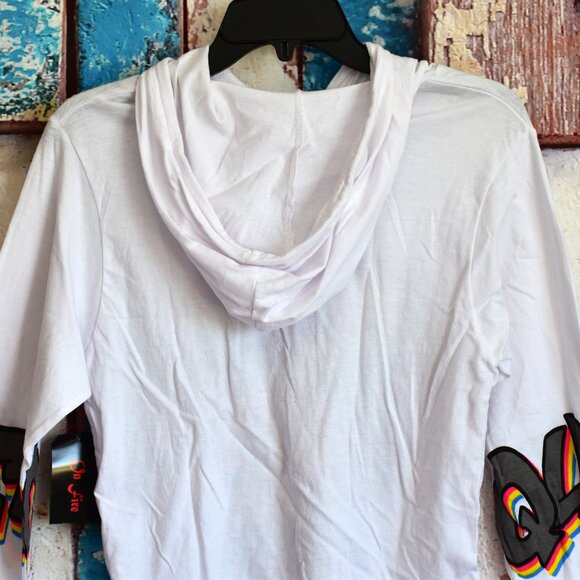 Girl's On Fire Melanin Junior Long Sleeve Hoodie Graphic Print LARGE White - Picture 8 of 10